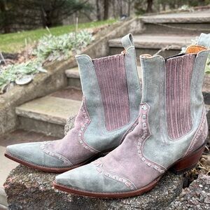 The Old Gringo Boots in Sage Green and Dusty Pink
